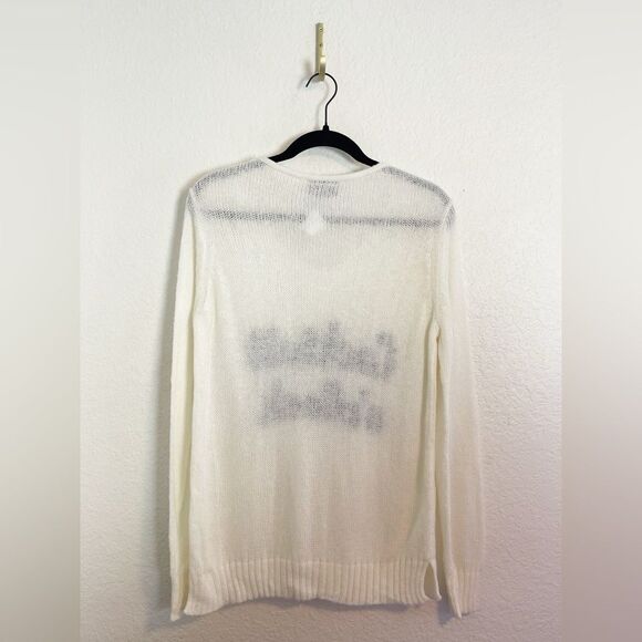 Wooden Ships Cocktail O'Clock V-Neck Lightweight sweater in cream. XS NWT - Picture 3 of 7
